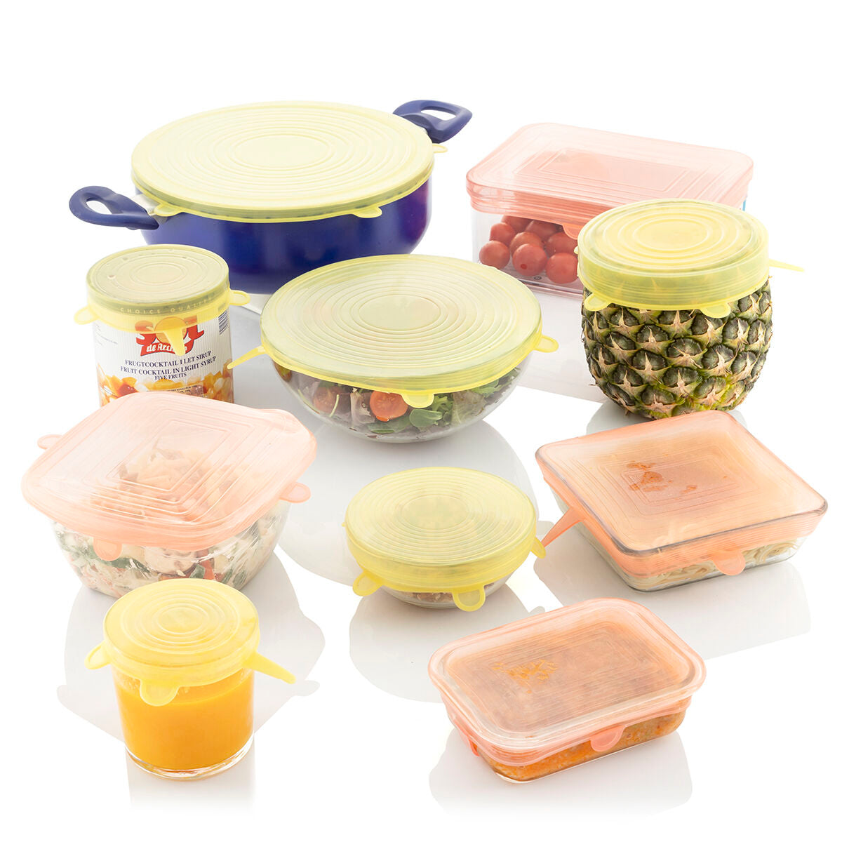 Set de 10 tapas de cocina reutilizables y ajustables Lilyd InnovaGoods