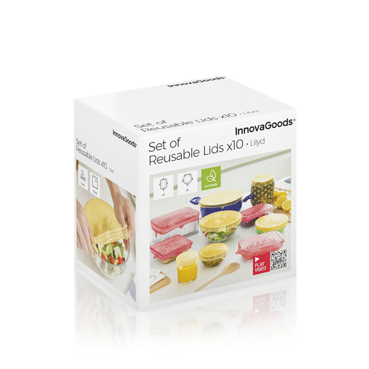 Set de 10 tapas de cocina reutilizables y ajustables Lilyd InnovaGoods