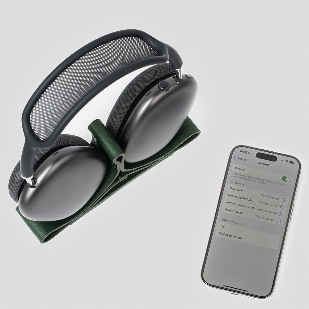 Soporte de cuero para AirPods Max - Velour Stone