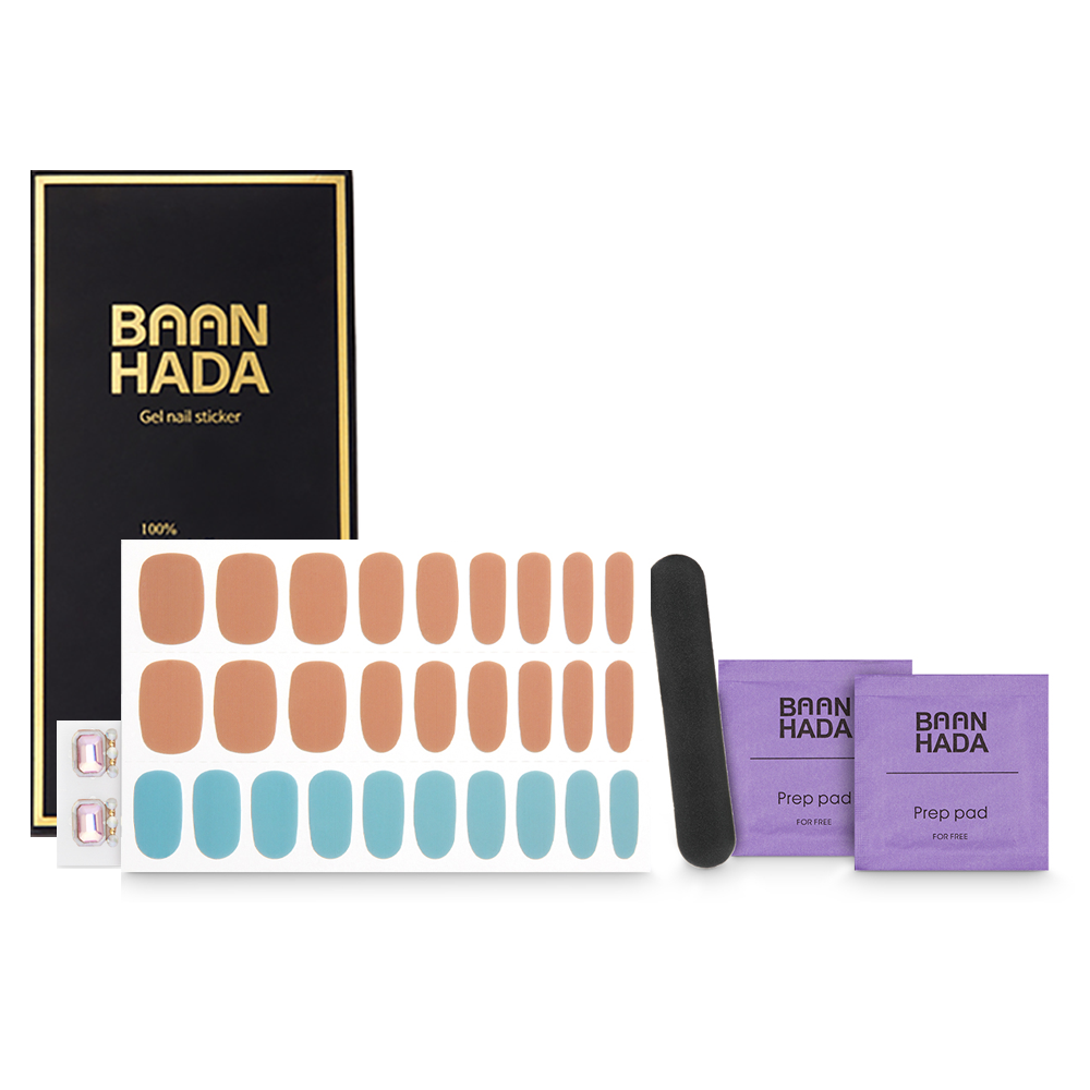 Tiras de gel coreanas para uñas, calcomanías para uñas, kits todo en uno