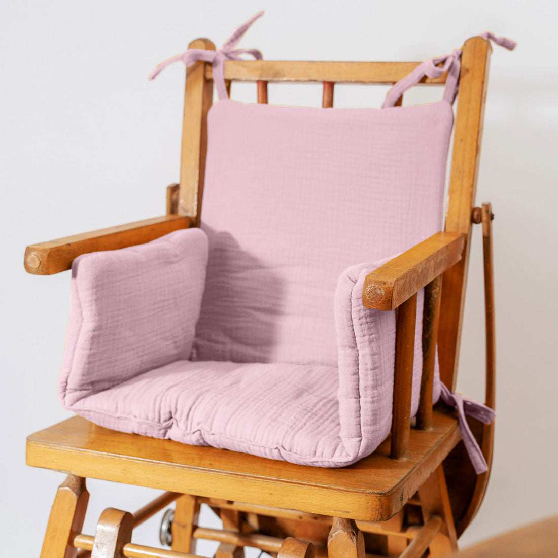 Cojín para trona de algodón orgánico - Rosa