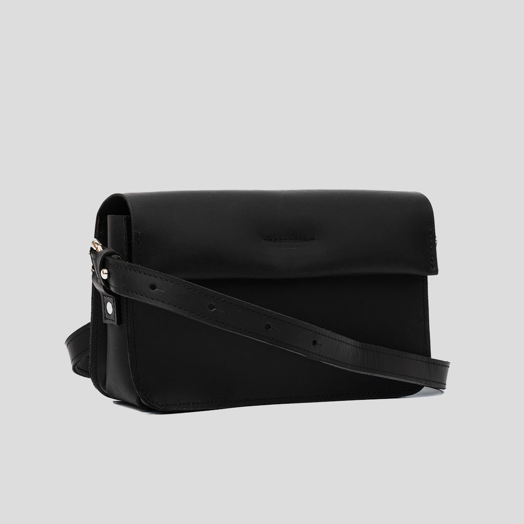 Sac à bandoulière en cuir élégant (noir)
