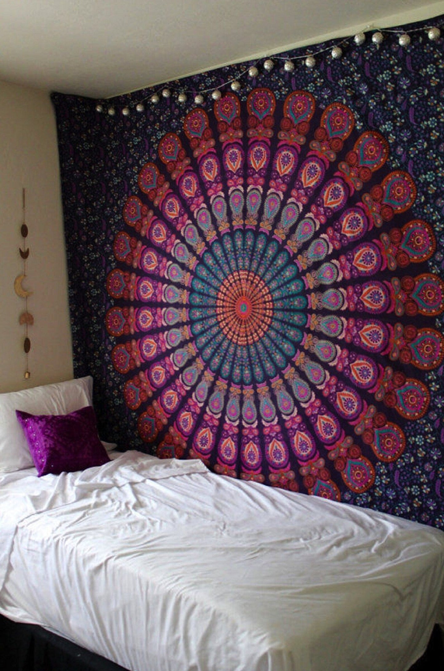 Tenture murale en algodón "Mandala Multicolore Appaisant"
