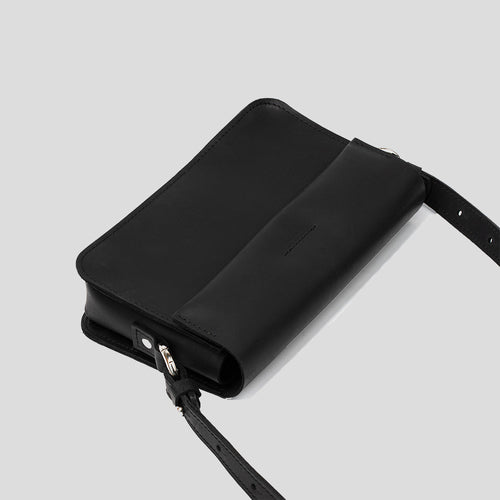 Sac à bandoulière en cuir élégant (noir)