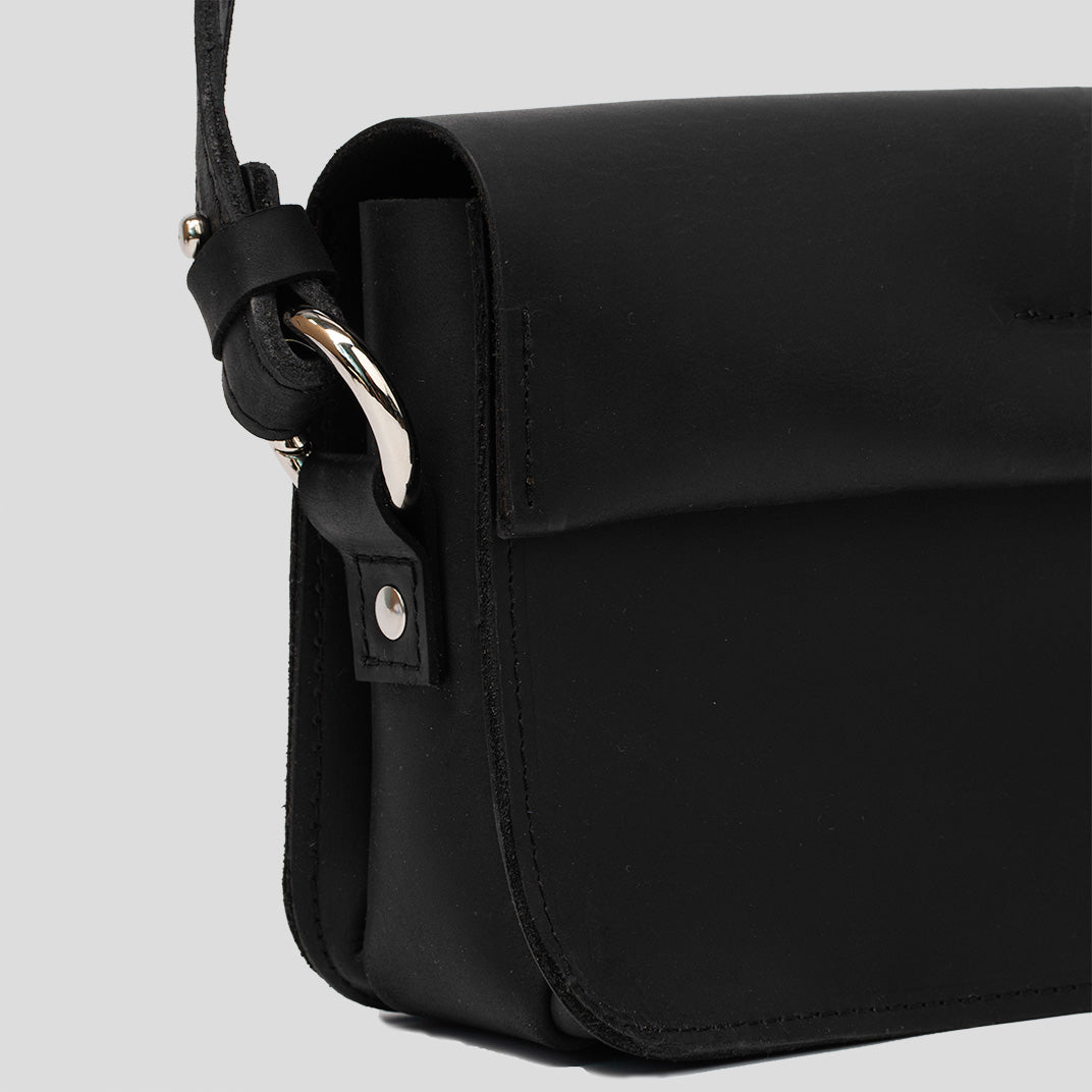 Sac à bandoulière en cuir élégant (noir)