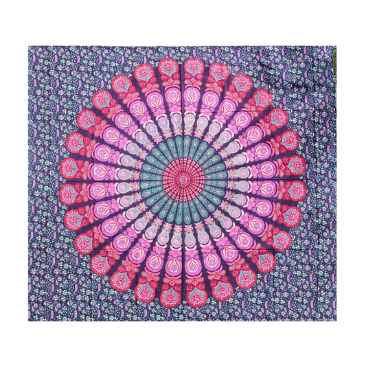 Tenture murale en algodón "Mandala Multicolore Appaisant" 
