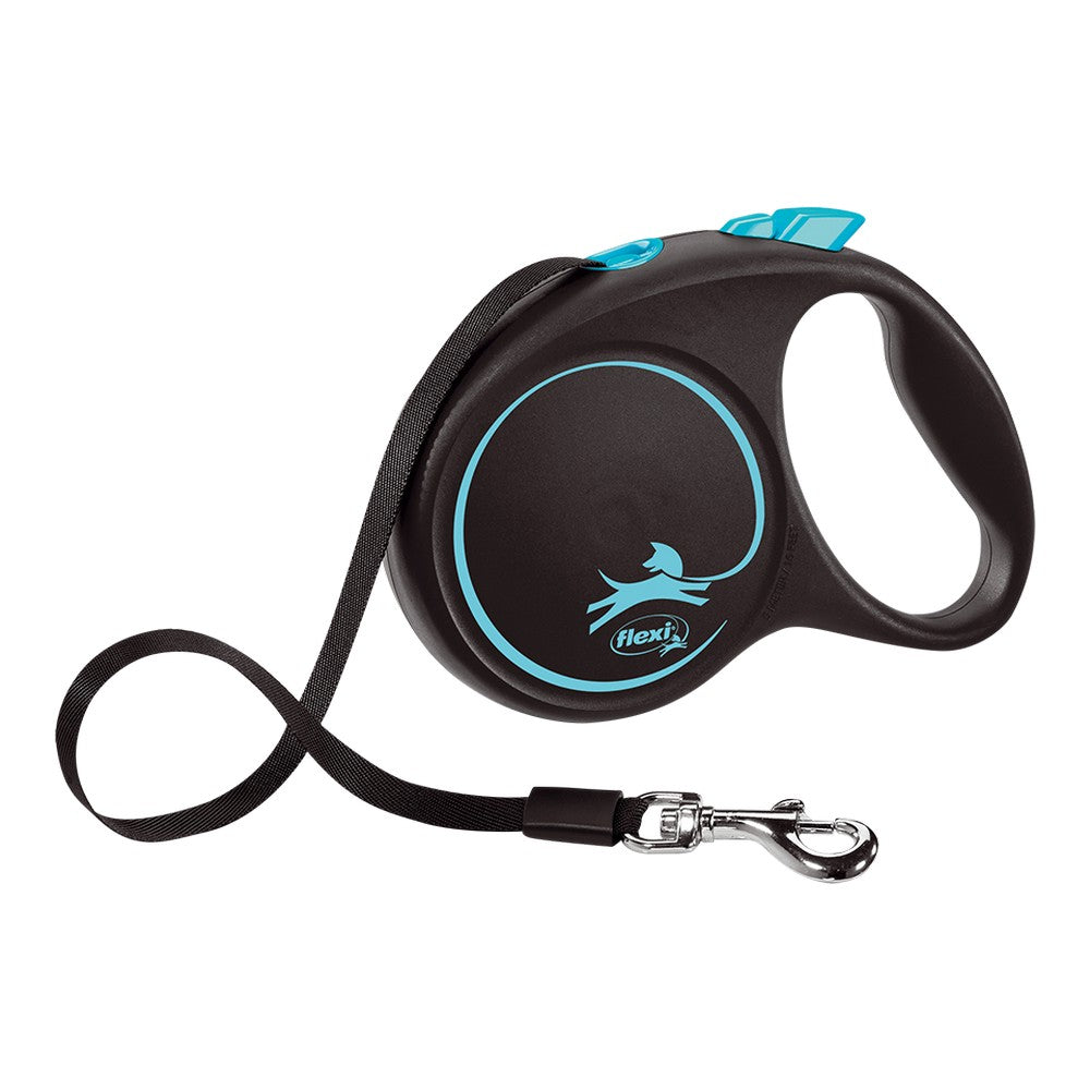 Correa para perro Flexi DISEÑO NEGRO 5 m Azul Talla M