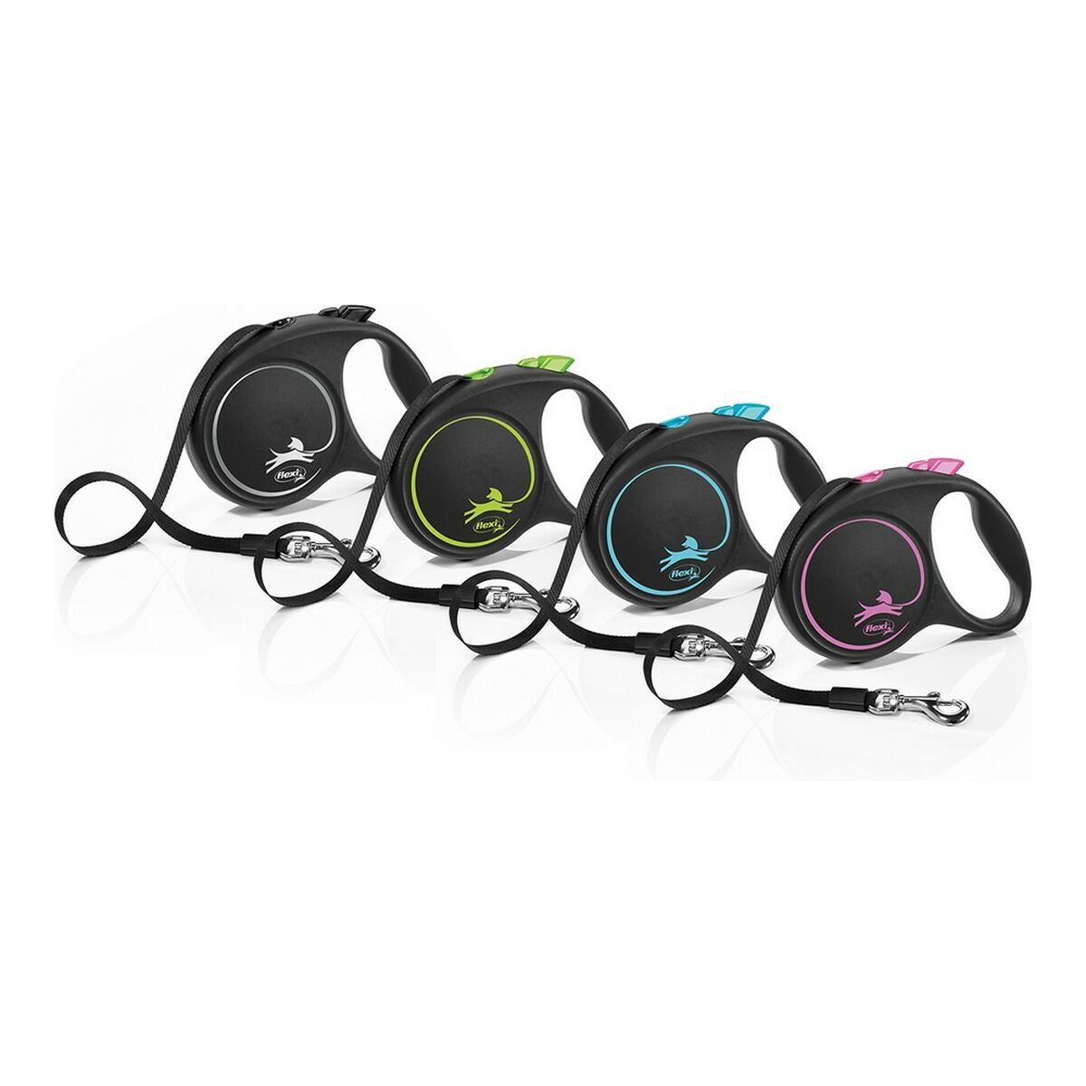 Correa para perro Flexi DISEÑO NEGRO 5 m Azul Talla M
