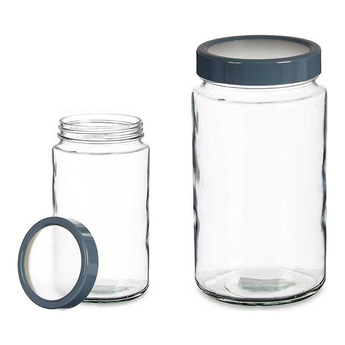 Tin Grey Transparent 11,5 x 21 x 11,5 cm Glass 2 L polypropylene