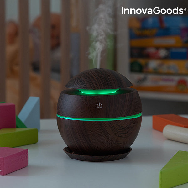 Mini humidificador difusor de aromas nogal oscuro InnovaGoods