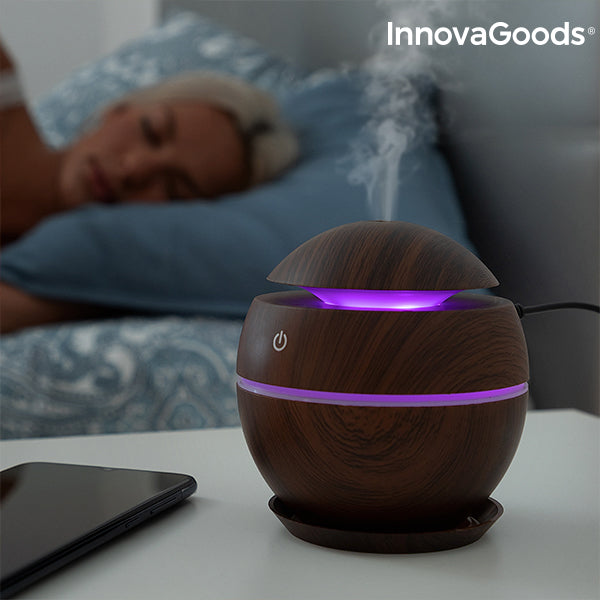 Mini humidificador difusor de aromas nogal oscuro InnovaGoods