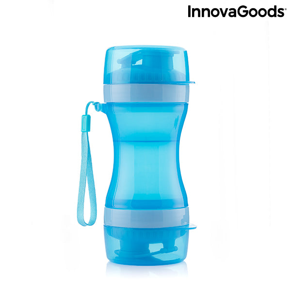 Botella 2 en 1 con recipientes para agua y comida para mascotas Pettap