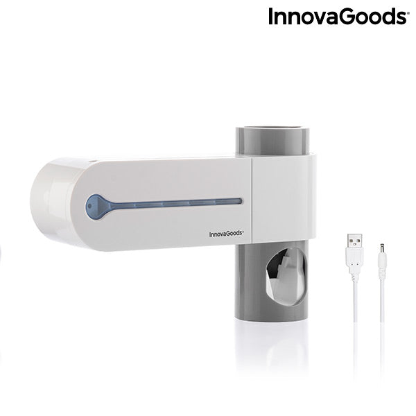 Esterilizador de cepillos de dientes UV con soporte y dispensador de pasta de dientes Smiluv