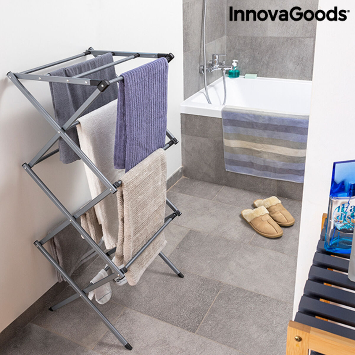 Folding and Extendable Metal Clothes Dryer with 3 Levels Cloxy