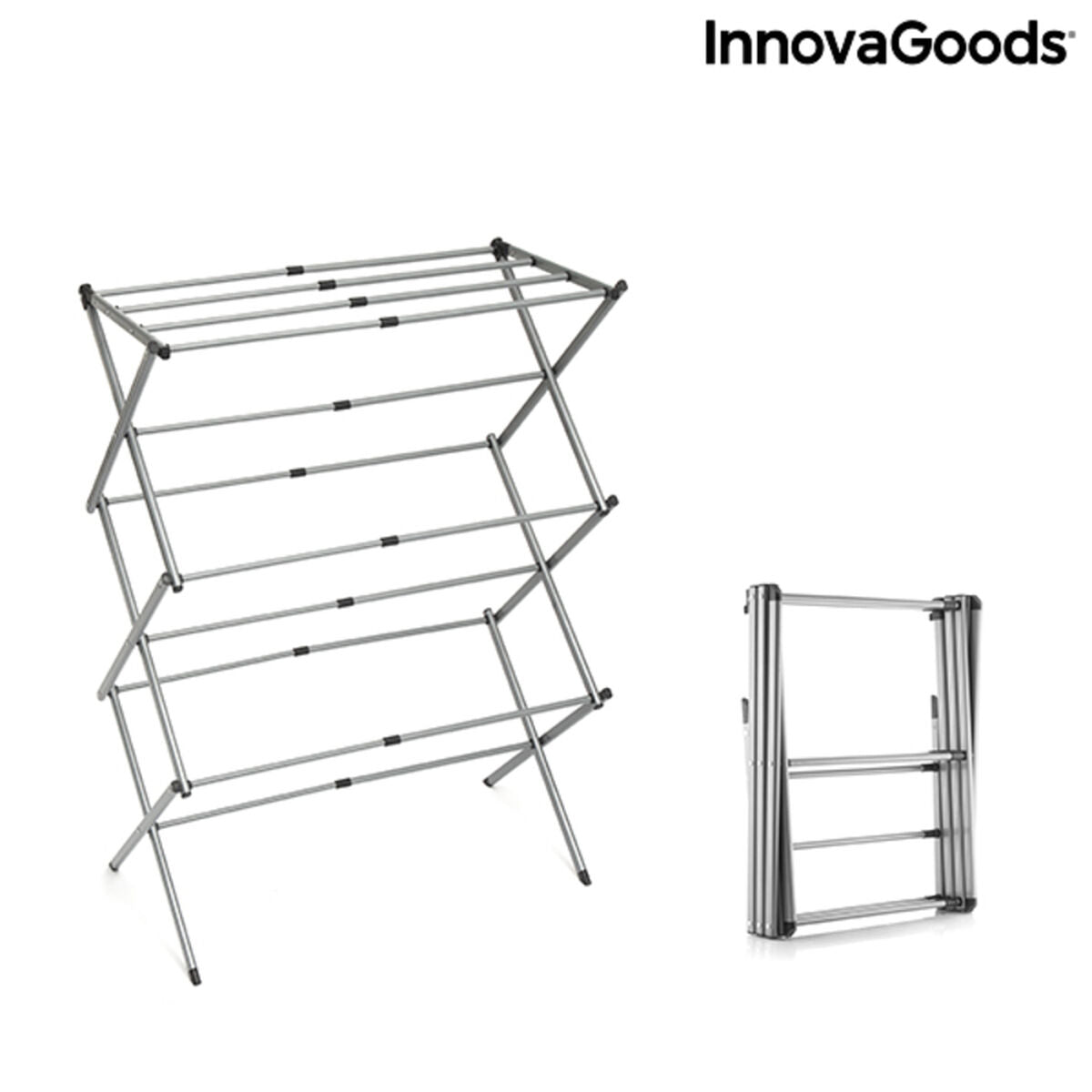 Folding and Extendable Metal Clothes Dryer with 3 Levels Cloxy