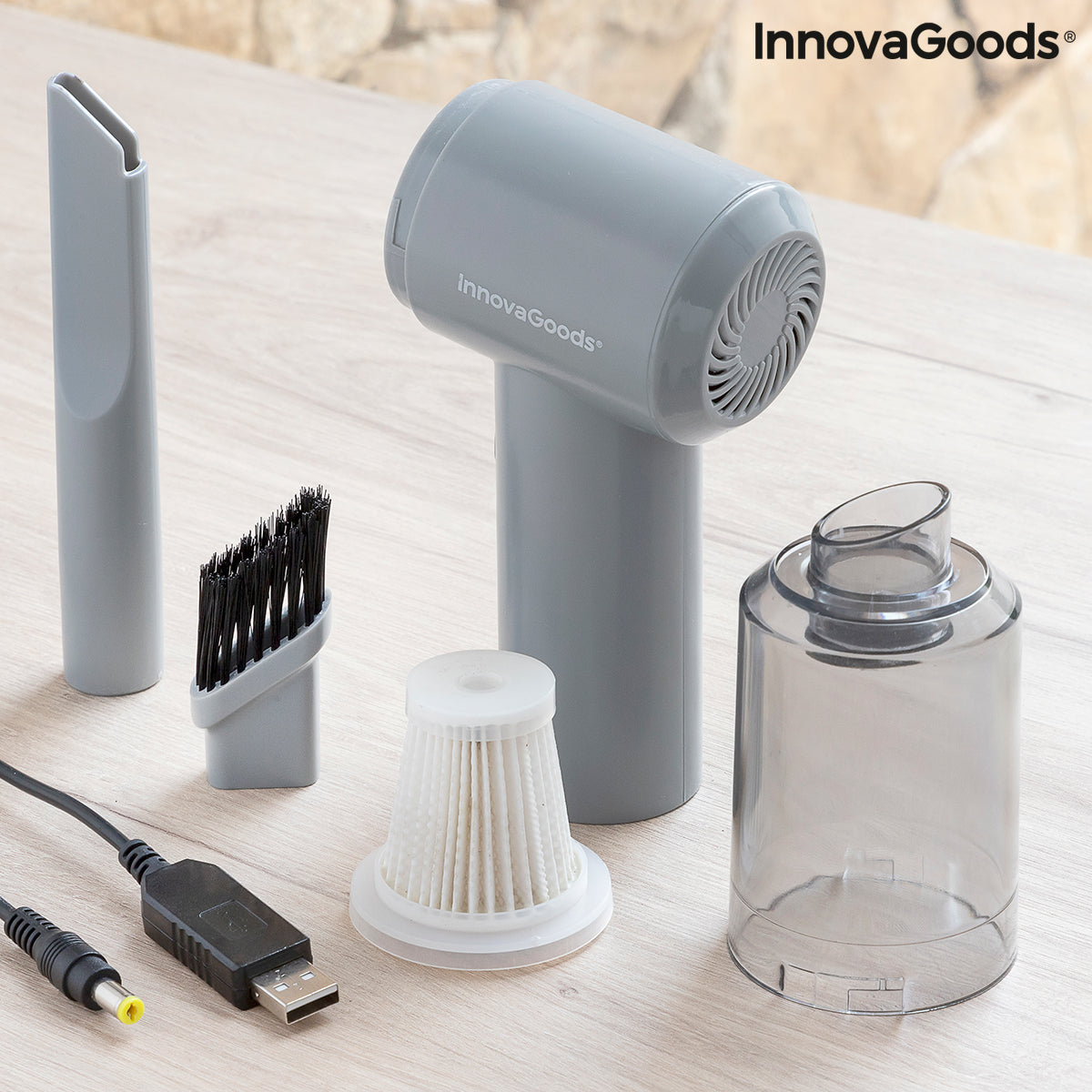Mini aspiradora de mano inalámbrica recargable Recuum InnovaGoods