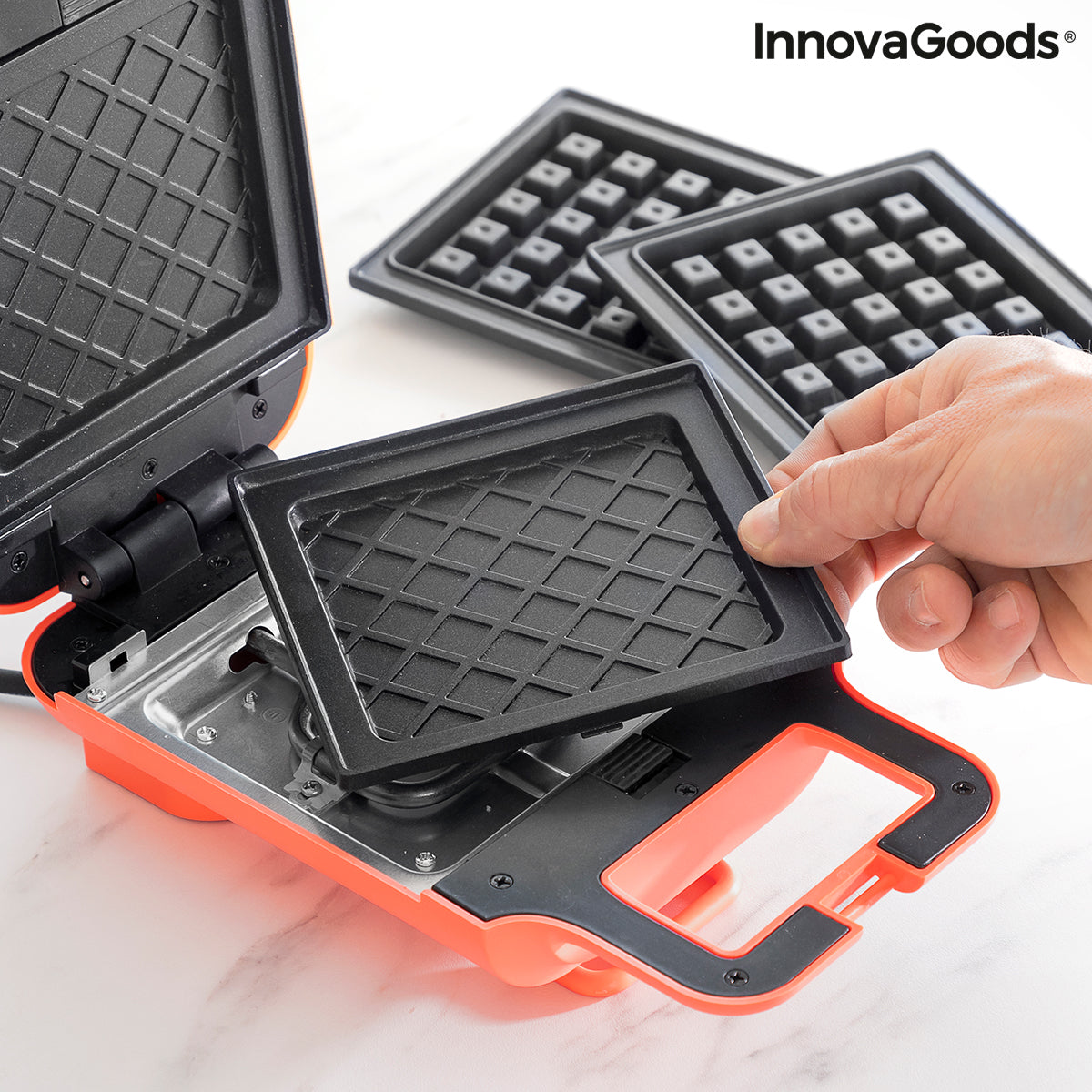 2-in-1 Waffle and Sandwich Maker with Recipes Wafflicher InnovaGoods