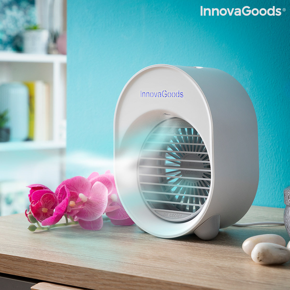Mini enfriador de aire ultrasónico y humidificador con LED Koolizer InnovaGoods