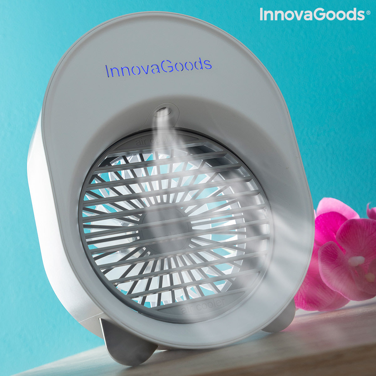 Mini enfriador de aire ultrasónico y humidificador con LED Koolizer InnovaGoods