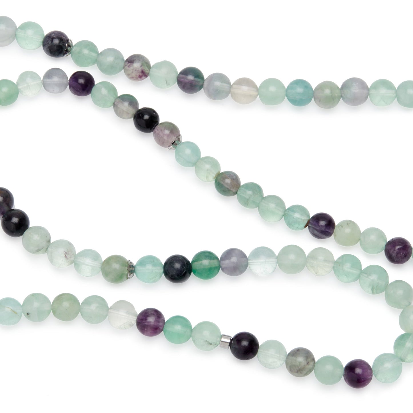 Bracelet Mala "Génie" de 108 perles en Fluorite Arc-en-Ciel
