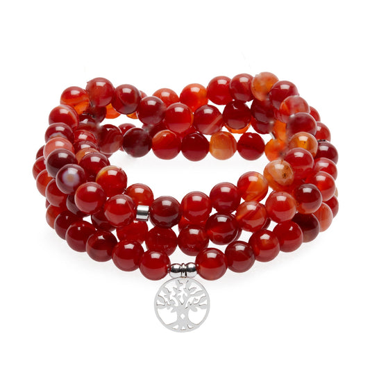 Bracelet Mala "Sensualité" de 108 perles en Cornaline