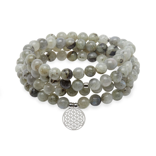Bracelet Mala "Miroir Émotionnel" en Labradorite