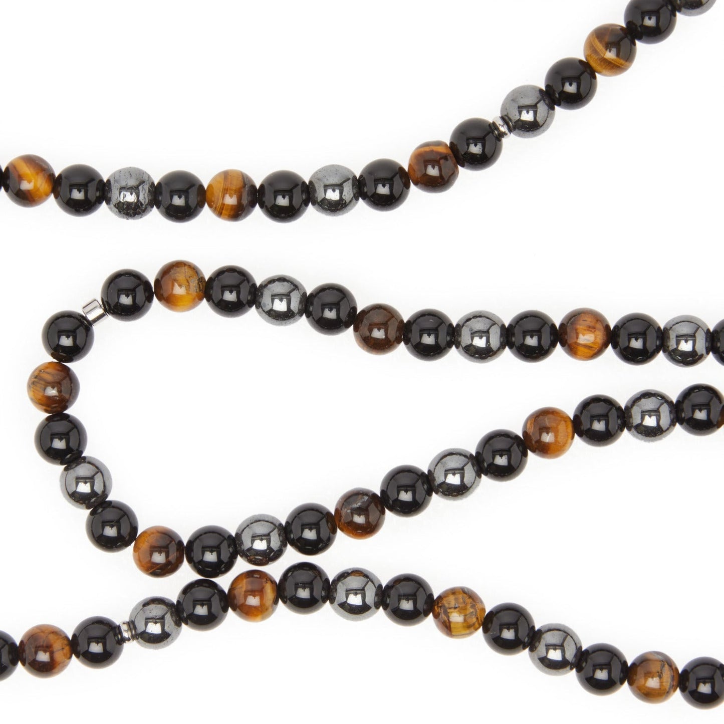 Bracelet "Triple Protection" de 108 perles en Oeil de Tigre, Hématite
