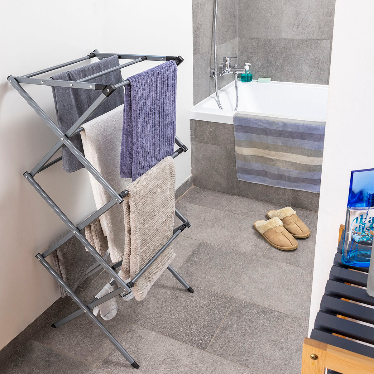 Folding and Extendable Metal Clothes Dryer with 3 Levels Cloxy