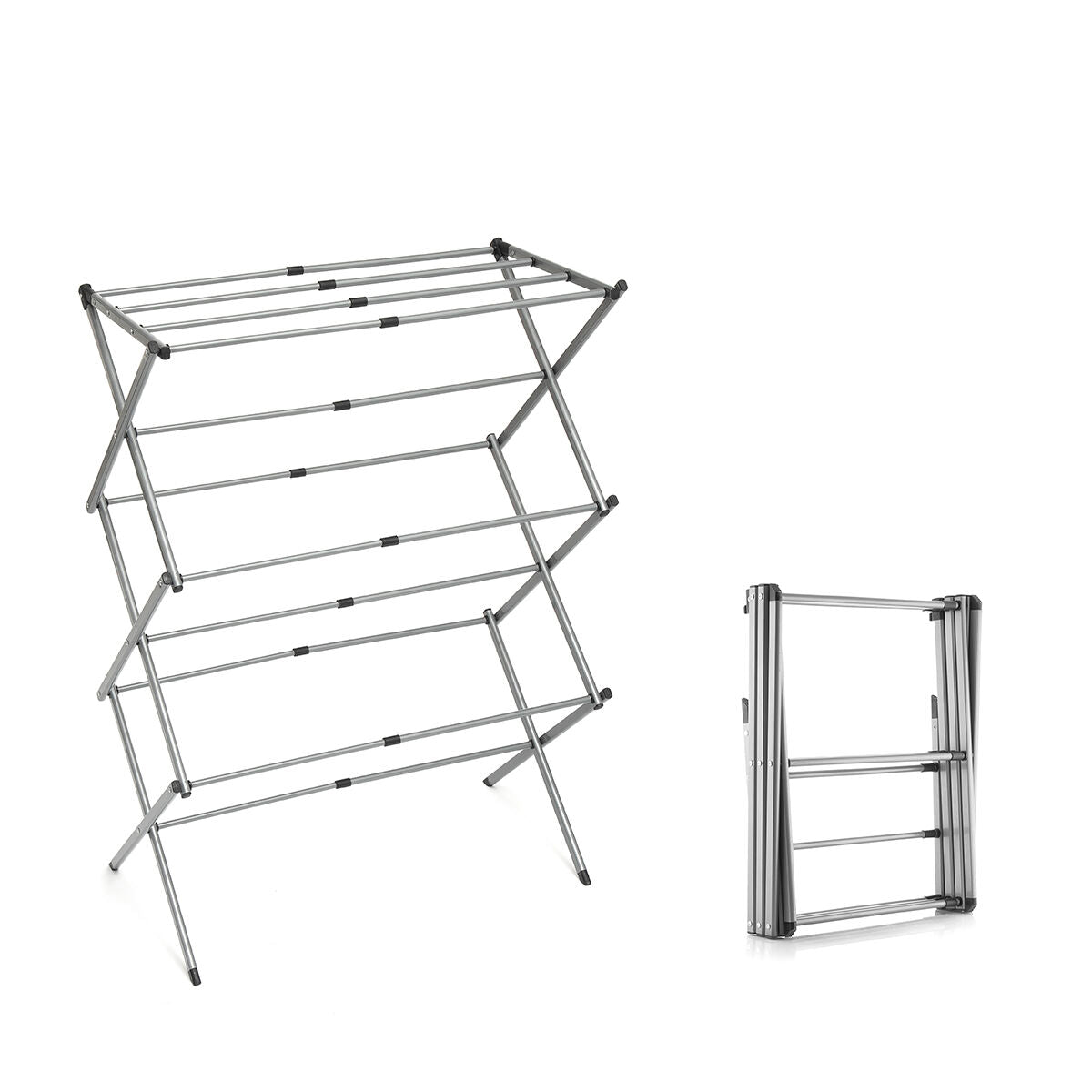 Folding and Extendable Metal Clothes Dryer with 3 Levels Cloxy