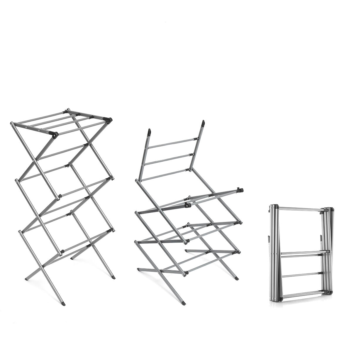 Folding and Extendable Metal Clothes Dryer with 3 Levels Cloxy