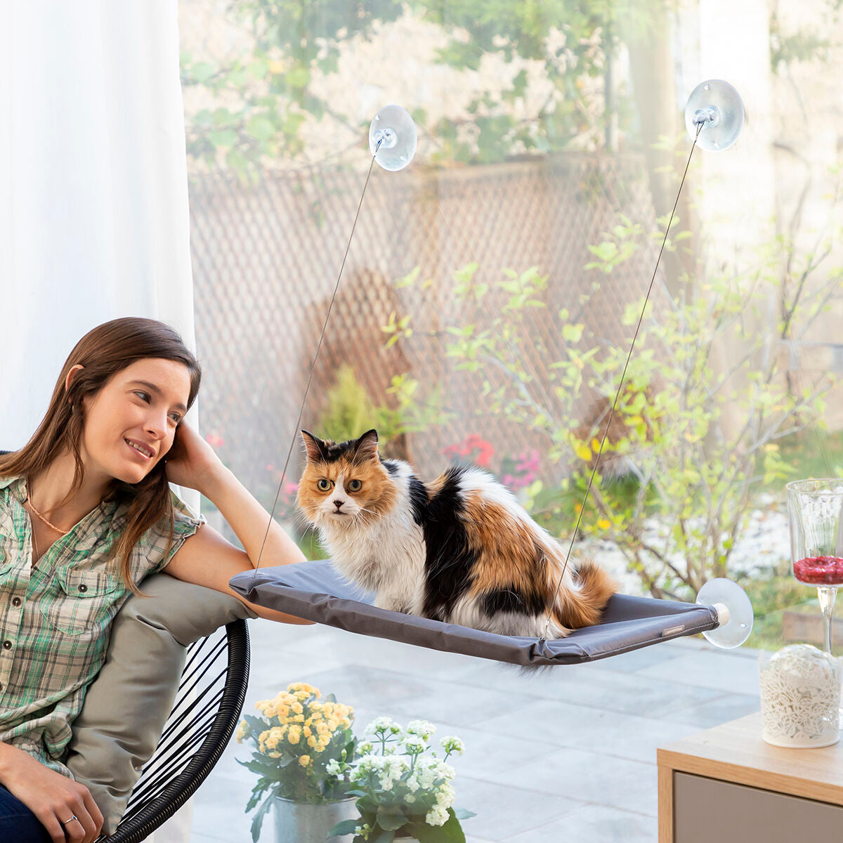 Hamaca colgante para gatos Catlax InnovaGoods