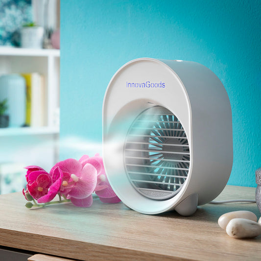 Mini enfriador de aire ultrasónico y humidificador con LED Koolizer InnovaGoods