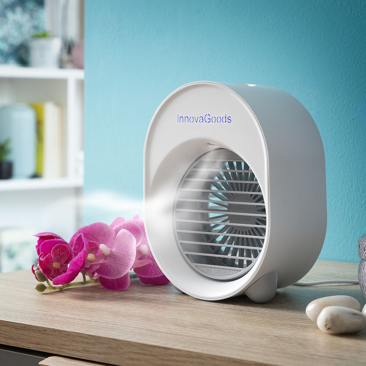 Mini enfriador de aire ultrasónico y humidificador con LED Koolizer InnovaGoods