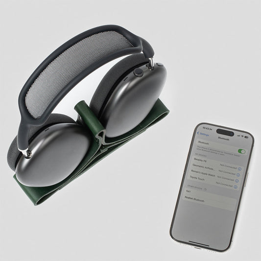 Soporte de cuero para AirPods Max - Velour Stone
