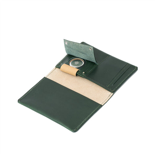 Funda de cuero para pasaporte AirTag