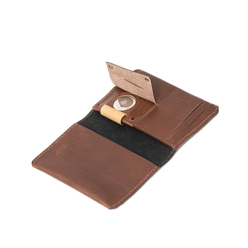 Funda de cuero para pasaporte AirTag