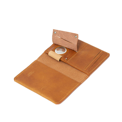 Funda de cuero para pasaporte AirTag
