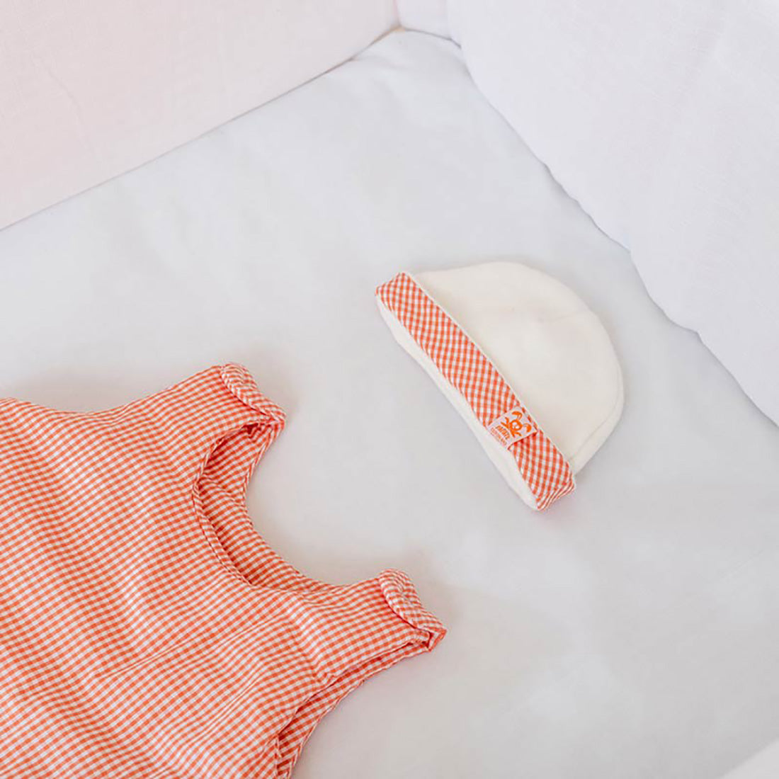 Gorro para recién nacido de algodón orgánico - Vichy