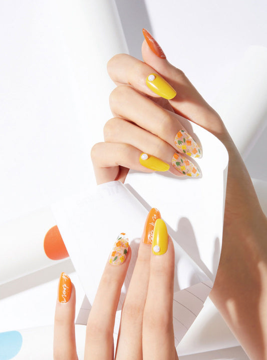Tiras de gel coreanas para uñas, calcomanías para uñas, kits todo en uno 