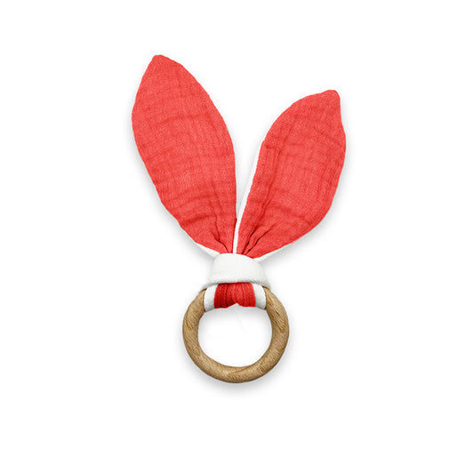 Anillo de dentición de algodón orgánico - Fresa