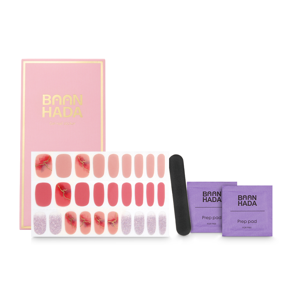 Tiras de gel coreanas para uñas, calcomanías para uñas, kits todo en uno 