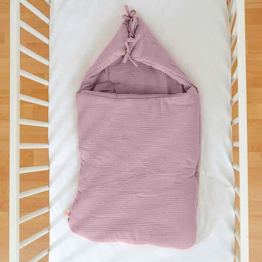 Bolsa de algodón orgánico con diseño de banderines - Rosa