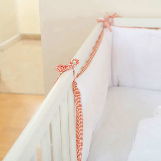 Protector de cuna de algodón orgánico - Blanco
