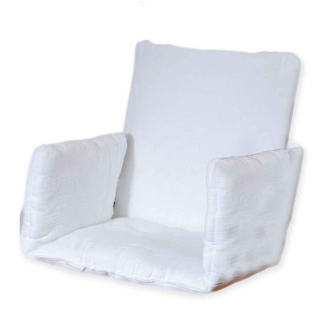 Silla alta acolchada de algodón orgánico - Blanco