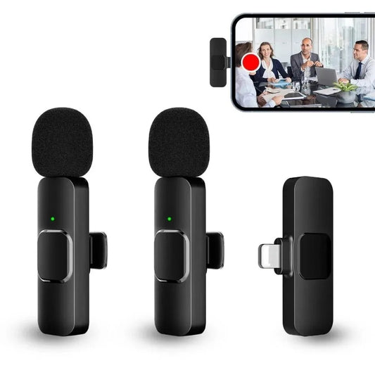 2 microphones sans fil pour enregistrement vidéo, podcast, réduction du bruit intégrée