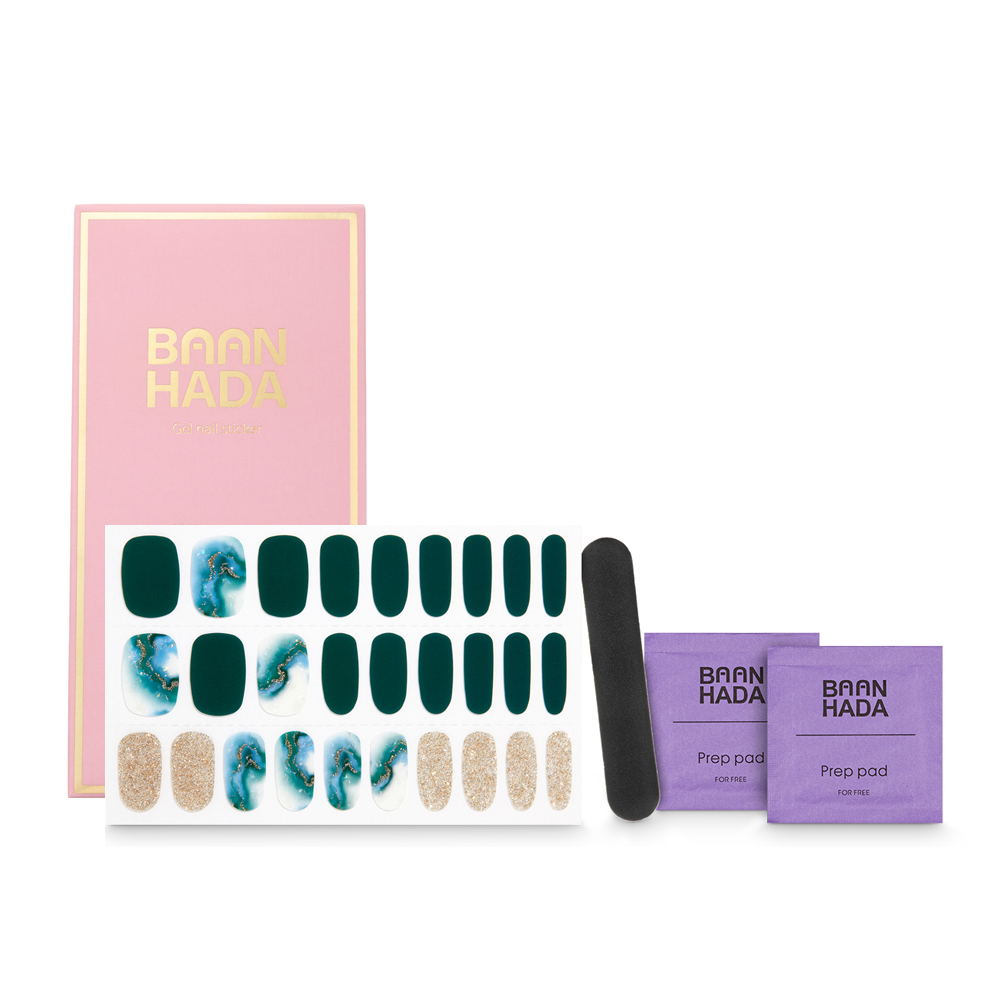 Tiras de gel coreanas para uñas, calcomanías para uñas, kits todo en uno 