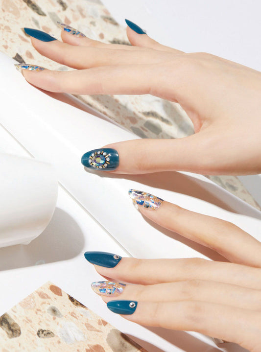 Tiras de gel coreanas para uñas, calcomanías para uñas, kits todo en uno 