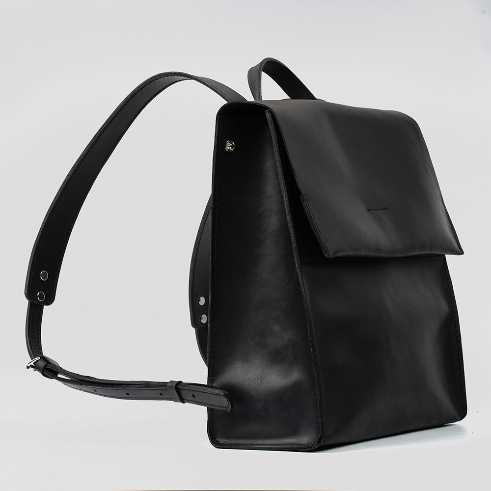Mochila de cuero - Fi (Negro)