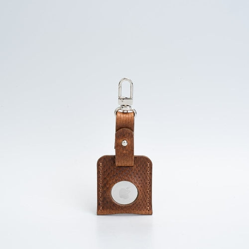 Accesorio de cuero para bolso AirTag con mosquetón