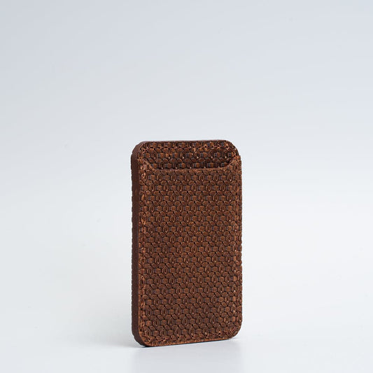 Cartera de cuero MagSafe con diseño geométrico de red